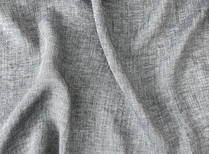 100% Linen Fabric – Yarn Dyed Chambray, Pre-Washed, Lightweight Crisp & Cool Handfeel, 52–54" Wide – The Linen Lab (Sage Green 4802, 3y)