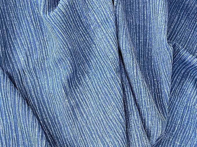 Linen Rayon Blend Fabric by The Linen Lab – Lightweight, Soft, Pre-Washed Material for Sewing, Clothing, Crafts & DIY (3 Yard pre Cut, Blue - Pigment Dyed)