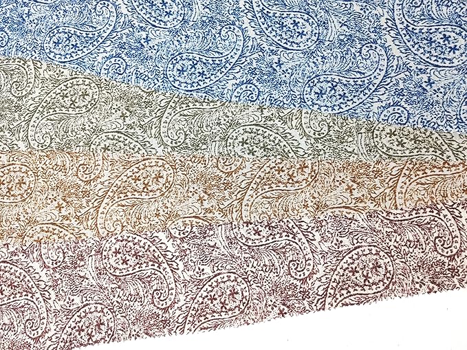 Linen Rayon Blend Fabric by The Linen Lab – Lightweight, Soft, Pre-Washed Material for Sewing, Clothing, Crafts & DIY (3 Yard pre Cut, Paisley Brown with Subtle Wrinkle Effect)