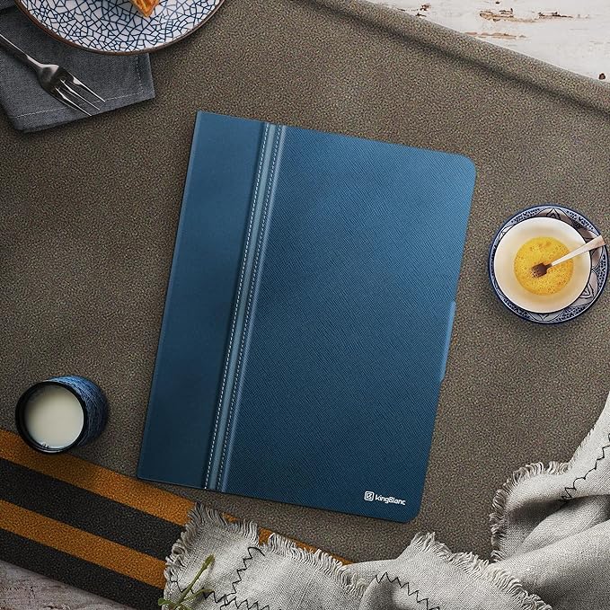KingBlanc Case for iPad Pro 11 inch 4th/3rd/2nd/1st Generation (2022/2021/2020/2018) with Pencil Holder, PU Leather Protective Stand Folio, Auto Sleep/Wake, Multi-Angles for Viewing/Typing, Blue