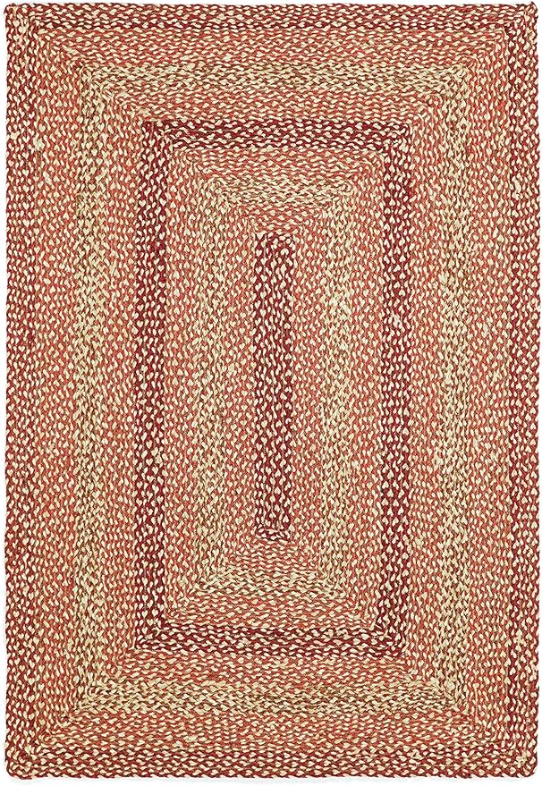 Traditional Jute Braided Rug, Rustic Country Décor for Kitchen, Living Room, Dining Room, Bedroom, Bloom, 9'X12'