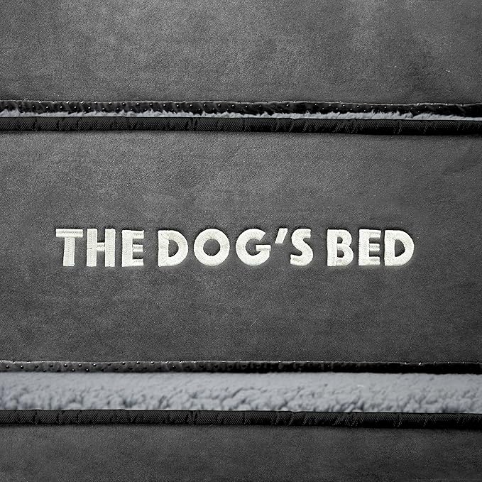 The Dog’s Bed Orthopedic Memory Foam Jumbo Dog Bed, XXXL Grey Plush, Pain Relief for Arthritis, Hip & Elbow Dysplasia, Post Surgery, Lameness Supportive, Waterproof Washable Cover, Veterinary Approved
