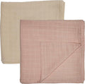 Huxie Swaddle - 100% Organic Cotton - Muslin Swaddle Blankets for Newborn, 47" x 47" 2-Pack (Fog/Blush)