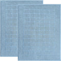 Superior 100% Cotton Bathmat Set, Bath Mats, Bathroom Decor, Shower, Bathtub Essentials, Home Accessories, Small Washable Rug, No Backing, Heavyweight, Nora Collection, Set of 2, 22" x 35", Denim Blue