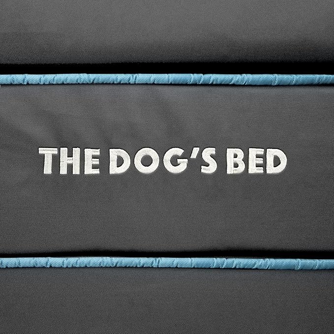The Dog’s Bed Orthopedic Headrest Dog Bed Large Grey with Blue Trim, Memory Foam, Pain Relief for Arthritis, Hip & Elbow Dysplasia, Post Surgery, Waterproof Washable Cover, Veterinary Approved