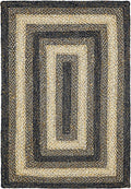 Traditional Jute Braided Runner Rug, Rustic Primitive Country Décor for Kitchen, Entryway, Hallway, Midnight Naturals, 2'6"X16'