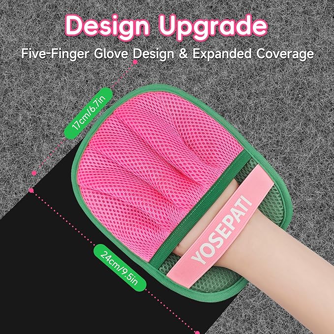 YOSEPATI Pet Hair Removal Glove, Five-Finger Magic Brush Electrostatic Mitt, Pet Hair Remover Tool for Dog & Cat, Reusable Pet Hair Gloves Pet Grooming Needs, Fur Remover for Couch, Clothing & Carpet