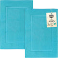 Utopia Towels Cotton Banded Rug, Bath Mats, Not a Bathroom Rug, 21 by 34 Inches, 100% Ring Spun Cotton, Highly Absorbent Shower Bathroom Floor Mat, Turquoise, 2 Pack