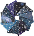 Craftido -25 Options- 100% Cotton Quilting Fabric Bundles 10pcs Fat Quarters 18”x21”-Medium Weight 5.2 oz- Soft Cotton for Quilting, Sewing Project, Patchwork, DIY Crafts – Starry Sky