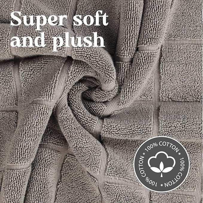 Superior 100% Cotton Bathmat Set, Bath Mats, Bathroom Decor, Shower, Bathtub Essentials, Home Accessories, Small Washable Rug, No Backing, Heavyweight, Nora Collection, Set of 2, 22" x 35", Charcoal