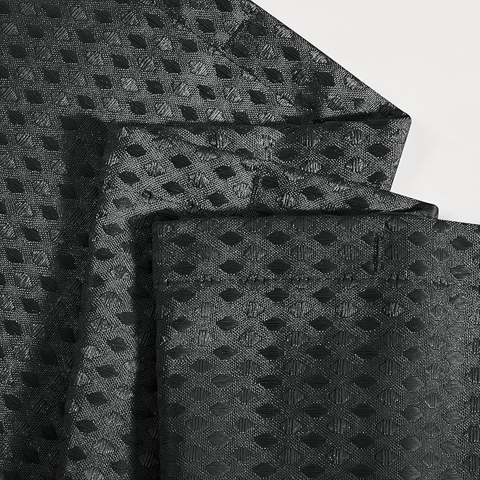 Indecor Home Luxury Dobby Weave Heavy Weight CVC Poly Cotton Blended Fabric Shower Curtain Elegant Hotel Style Fabric for Bathroom, Water Repellent, Machine Washable Dark Gray Charcoal 70x72