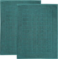 Superior 100% Cotton Bathmat Set, Bath Mats, Bathroom Decor, Shower, Bathtub Essentials, Home Accessories, Small Washable Rug, No Backing, Heavyweight, Nora Collection, Set of 2, 22" x 35", Teal