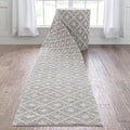 Well Woven Custom Size Hallway Stair Runner - Choose Your Length - Ainsley Grey Diamond Trellis Geometric Tribal - 27 Inches Wide x 11 Feet Long Runner (27" x 11' Runner) Rug