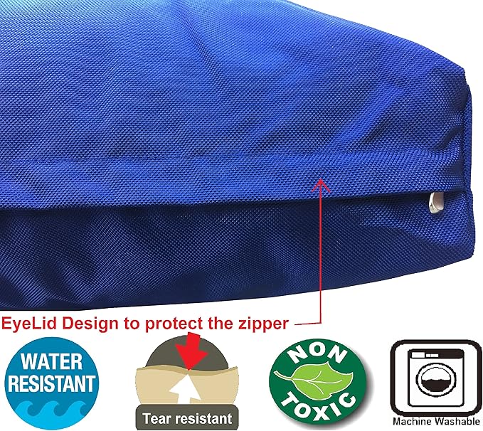 Dogbed4less XXL Orthopedic Extreme Comfort Memory Foam Dog Bed for Large Dog, Internal Waterproof Lining and Machine Washable External Durable Cover, 55X37 Pillow, Navy Blue