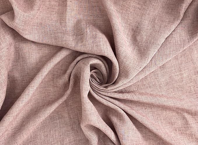 100% Linen Fabric – Yarn Dyed Chambray, Pre-Washed, Lightweight Crisp & Cool Handfeel, 52–54" Wide – The Linen Lab (Brick Chambray 6912, 1y)