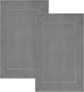 ELITE Emporium Home Collection 2-Piece Cotton Bathroom Mat Set, 21" x 34" - 100% Cotton, Absorbent, Quick-Dry, Bath Towel Mats for Floor, Charcoal Grey [Not a Bathroom Rug]