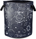Universe Planet Laundry Basket Moon Phase Foldable Oxford Cloth Funny Tote Bag Laundry Hamper Clothes Storage Bucket Organizer For Bathroom/Laundry Storage/Bedroom 17.7x13.7 Inch