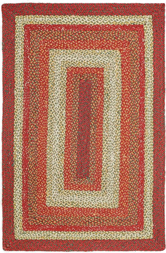 Traditional Jute Braided Rug, Rustic Country Décor for Kitchen, Living Room, Dining Room, Bedroom, Marigold, 10'X13'