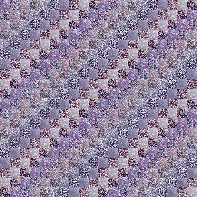 HANPATQUI 50PCS 5 x 5 inch Purple Printed 100% Cotton Fat Quarters Fabric for Sewing and Quilting Bundles Precut Fabric Square for DIY Craft Patchwork