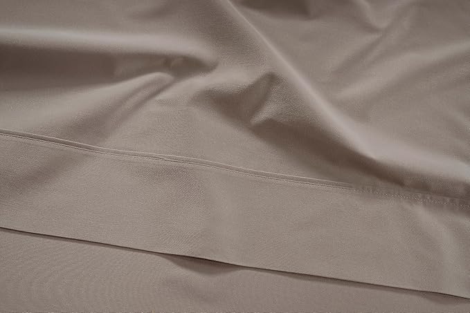 LANE LINEN Twin Size Sheet Set – 450 Thread Count Soft & Cooling Sateen Weave, 100% Cotton Bedding Sheets & Pillowcases, 15” Deep Pocket Fully Elasticized Fitted Sheet, Premium Hotel Quality, Taupe