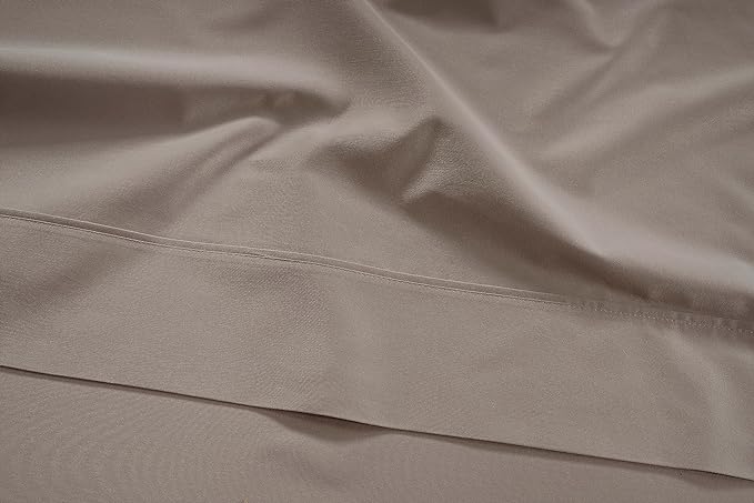 LANE LINEN Split King Sheet Set – 450 Thread Count 100% Cotton Cooling Sheets, Soft Breathable Sateen Weave, 15” Deep Pocket Fully Elasticized Fitted Sheet, Luxury Bedding Sheets & Pillowcases, Taupe