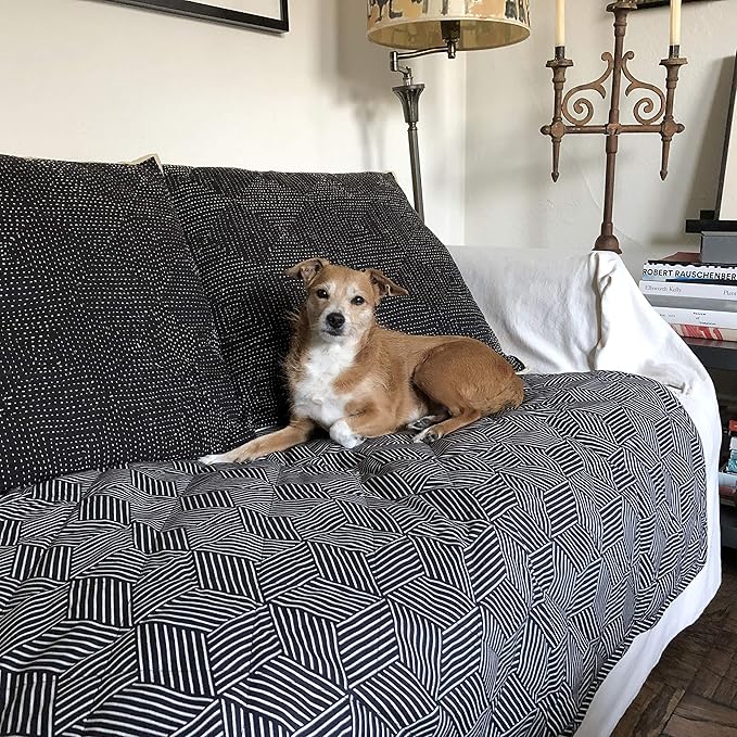 Molly Mutt Pet Blanket, 100% Cotton Canvas Top with Fleece Underside, Machine Washable, Durable and Comfortable, for Dogs and Cats, Ideal for Sofa, Couch, and Cars, No Harmful Chemicals, 52"x72"