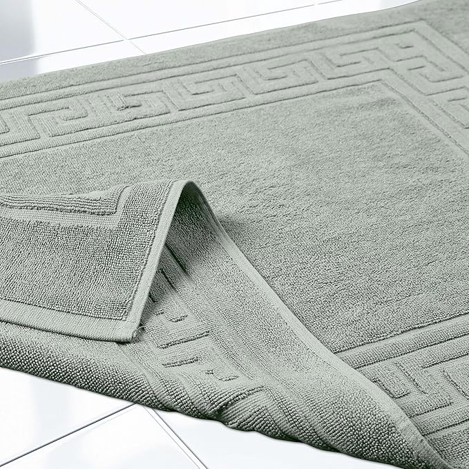Superior Heavyweight Cotton Bath Mats, Bath Rugs For Bathroom Accessories, Washable Rug For Shower, Bath, Toilet, Modern Decor, No Backing, Luxury Hotel And Spa Quality, Set of 2, 22" x 35", Sage