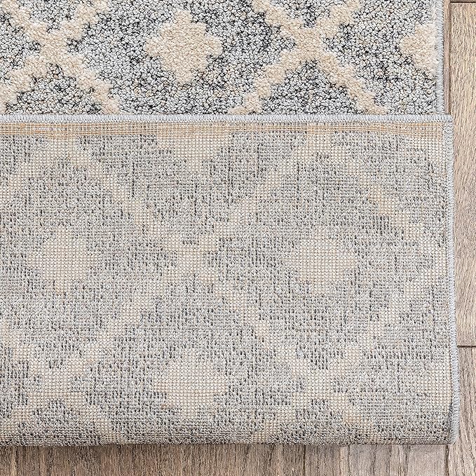Well Woven Custom Size Hallway Stair Runner - Choose Your Length - Ainsley Grey Diamond Trellis Geometric Tribal - 27 Inches Wide x 11 Feet Long Runner (27" x 11' Runner) Rug