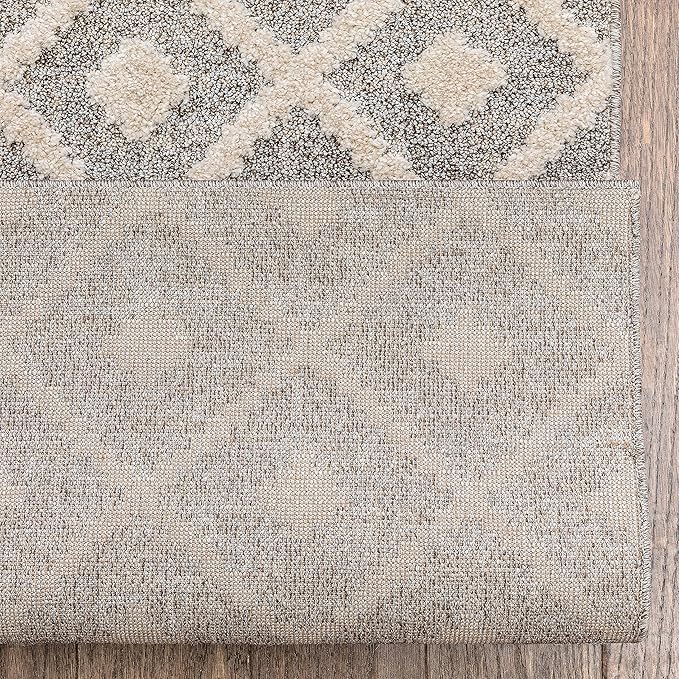 Well Woven Custom Size Hallway Stair Runner - Choose Your Length - Ainsley Ivory Diamond Trellis Geometric Tribal - 31 Inches Wide x 90 Feet Long Runner (31" x 90' Runner) Rug