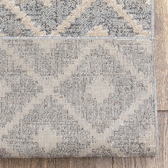 Well Woven Custom Size Hallway Stair Runner - Choose Your Length - Ainsley Grey Diamond Trellis Geometric Tribal - 31 Inches Wide x 10 Feet Long Runner (31" x 10' Runner) Rug